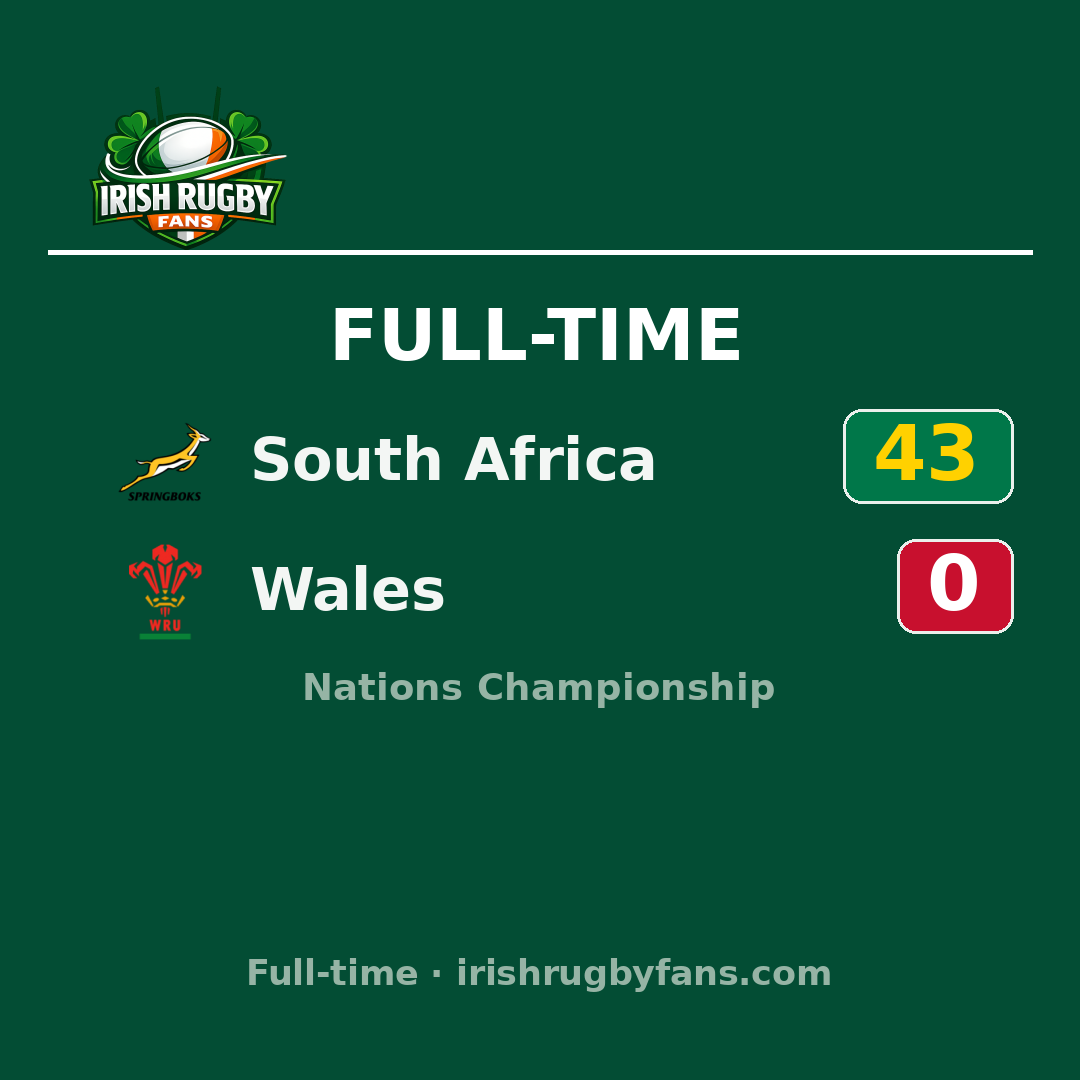 South Africa 43–0 Wales: match report & highlights