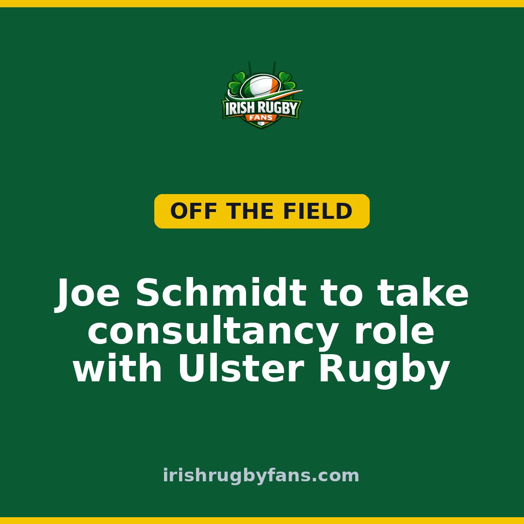 Joe Schmidt to take consultancy role with Ulster Rugby
