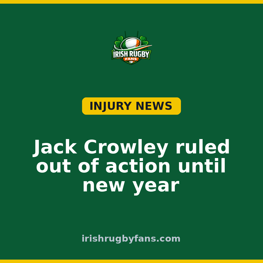 Jack Crowley ruled out of action until new year